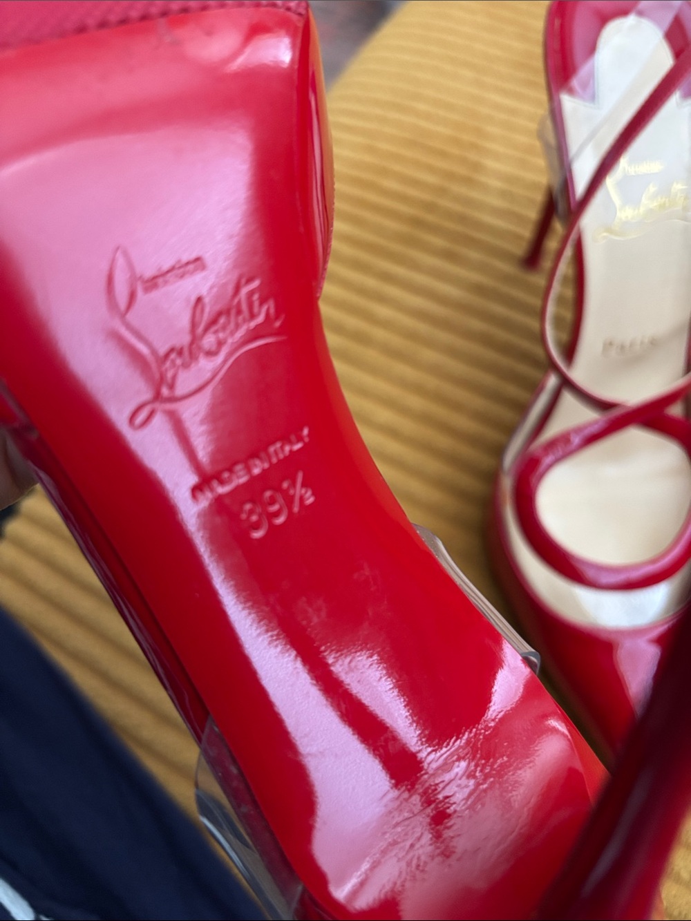 Christian Louboutin Optisexy Red Patent Slingback Strappy Pointed Heels - Picture 7 of 7